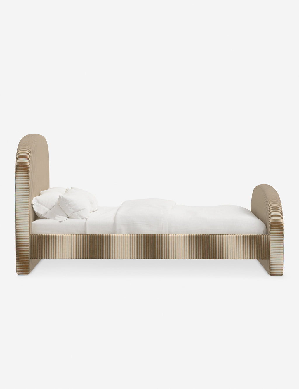 Lit plateforme - Le lit plateforme Bescond offre un confort ancré grâce à sa silhouette douce