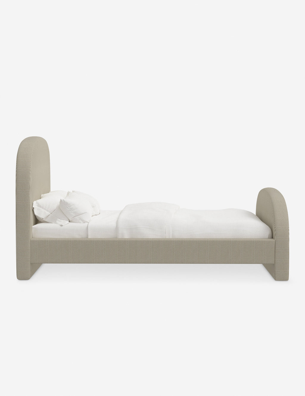 Lit plateforme - Le lit plateforme Bescond offre un confort ancré grâce à sa silhouette douce