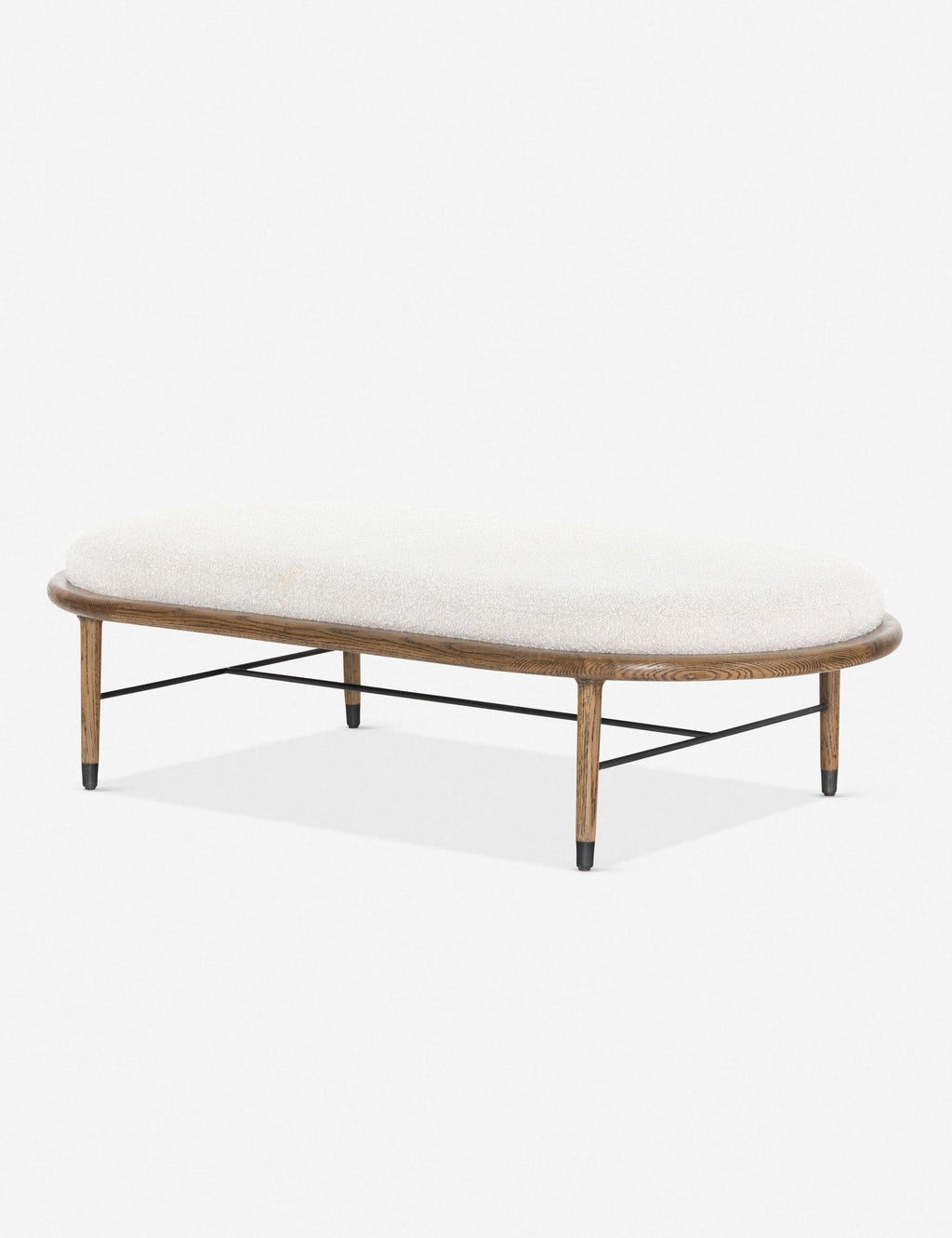 Banc - Ce banc allie subtilement style et fonctionnalité, avec son assise ovale capitonnée suffisamment spacieuse pour offrir une surface d'appoint lorsque