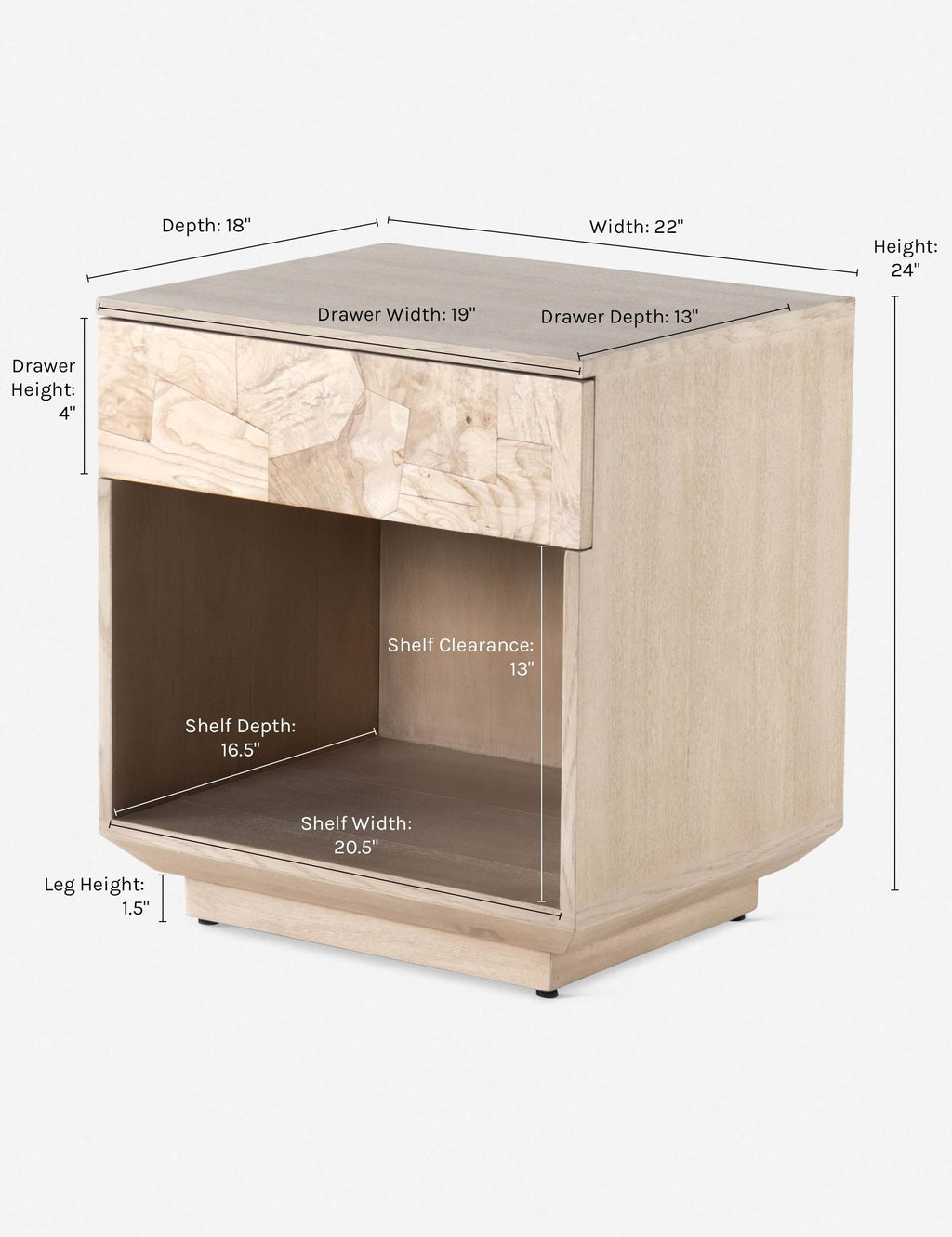 Table de chevet - Transformez l'esthétique de votre chambre avec cette table de chevet unique et fabriquée à la main, dotée d'un tiroir en patchwork organique, le tout découpé et