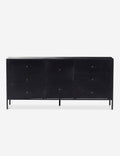 Commode 8 tiroirs - Fer finition noire, au profil épuré, et dotée de ferrures en bronze pour un look industriel propre et soigné avec