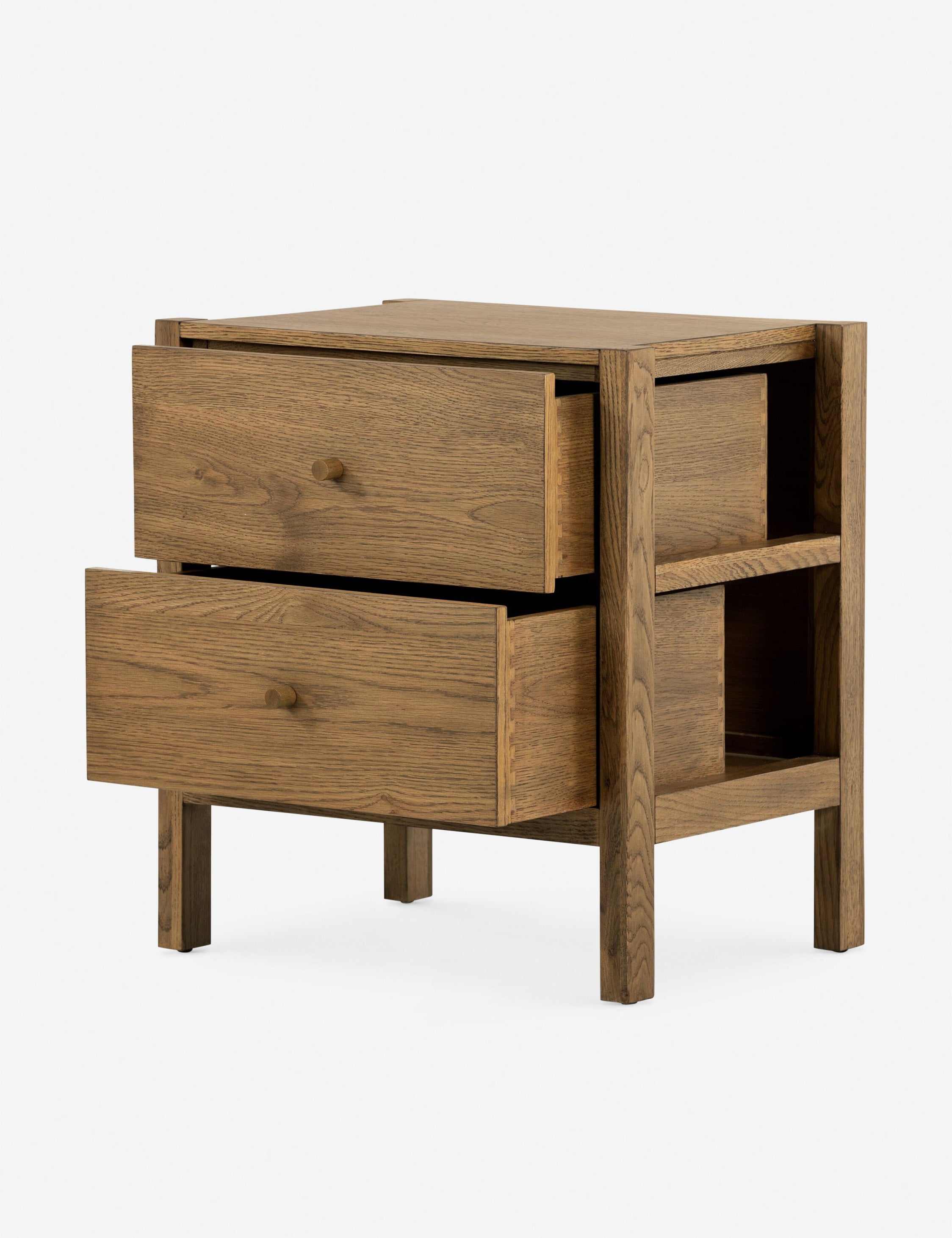 Table de chevet - Avec son cadre apparent et ses lignes minimalistes, cette table de chevet offre une réinterprétation moderne du style mid-century.