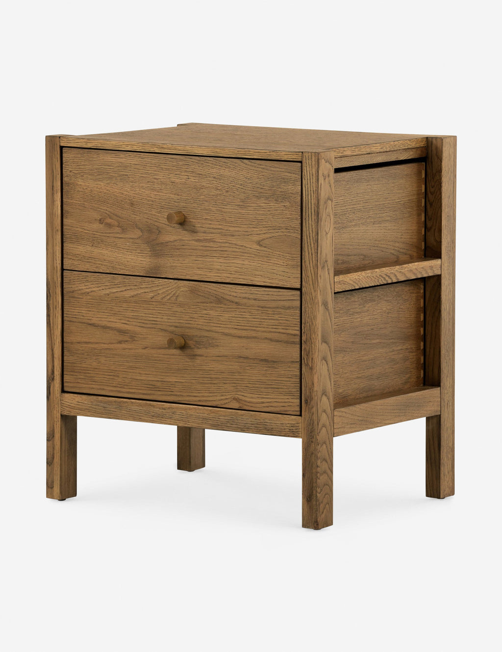 Table de chevet - Avec son cadre apparent et ses lignes minimalistes, cette table de chevet offre une réinterprétation moderne du style mid-century.