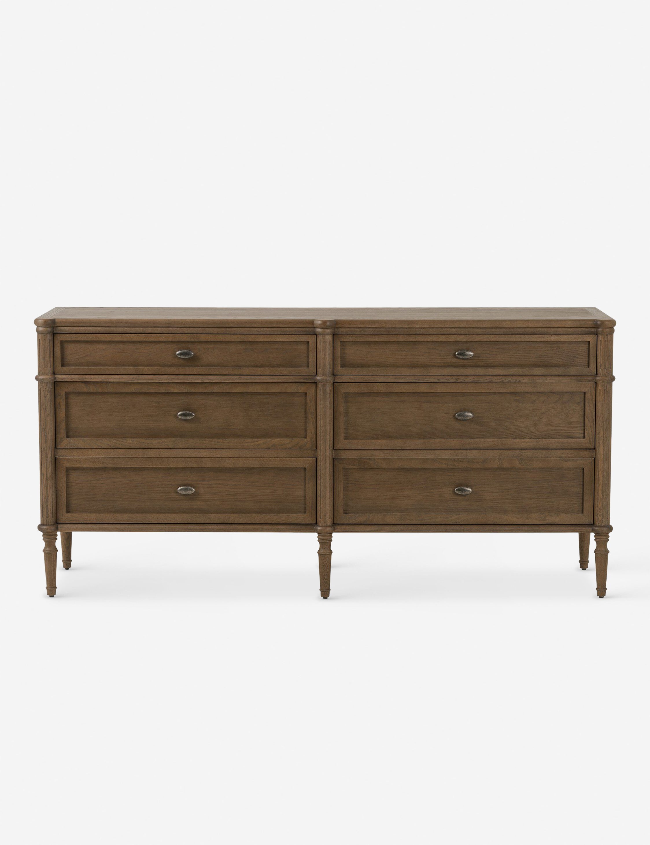 Commode à 6 tiroirs - Le style traditionnel rencontre l'attrait moderne dans cette commode d'inspiration européenne vintage