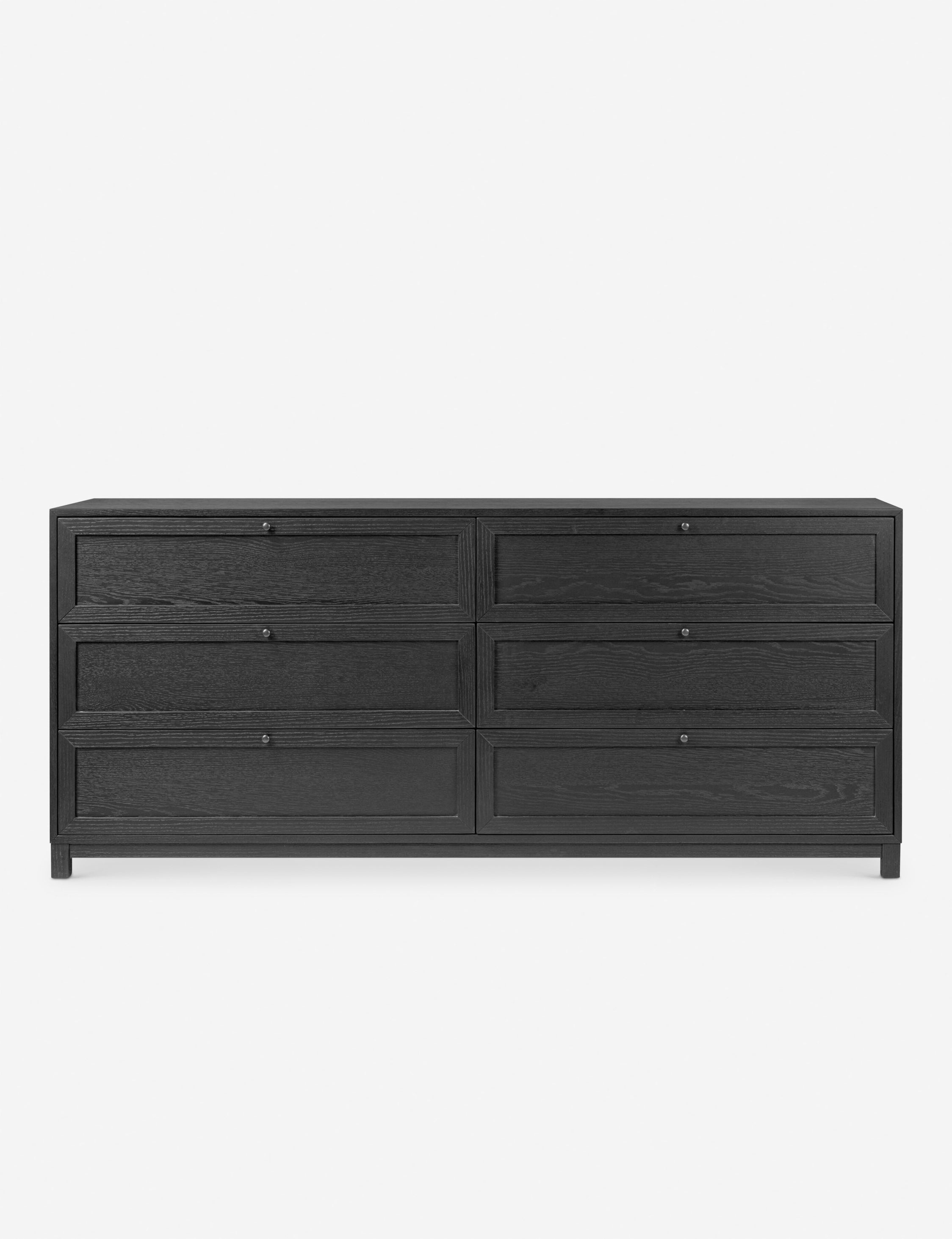 Commode à 6 tiroirs – Une commode de transition revêtue de chêne pour un impact intemporel