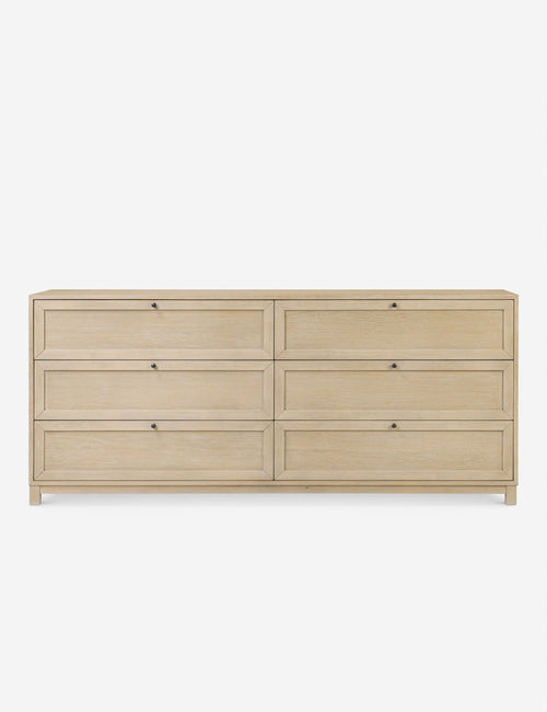 Commode à 6 tiroirs – Une commode de transition revêtue de chêne pour un impact intemporel