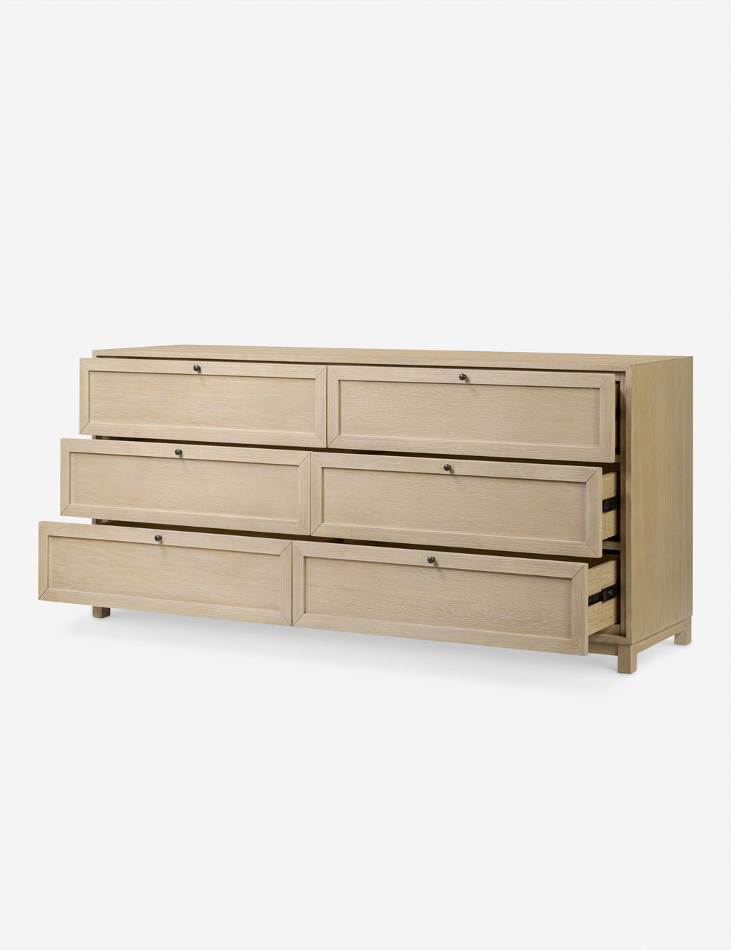 Commode à 6 tiroirs – Une commode de transition revêtue de chêne pour un impact intemporel