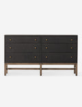 Commode - Cette commode en raphia tressé offre un impact textuel avec une silhouette nette et linéaire