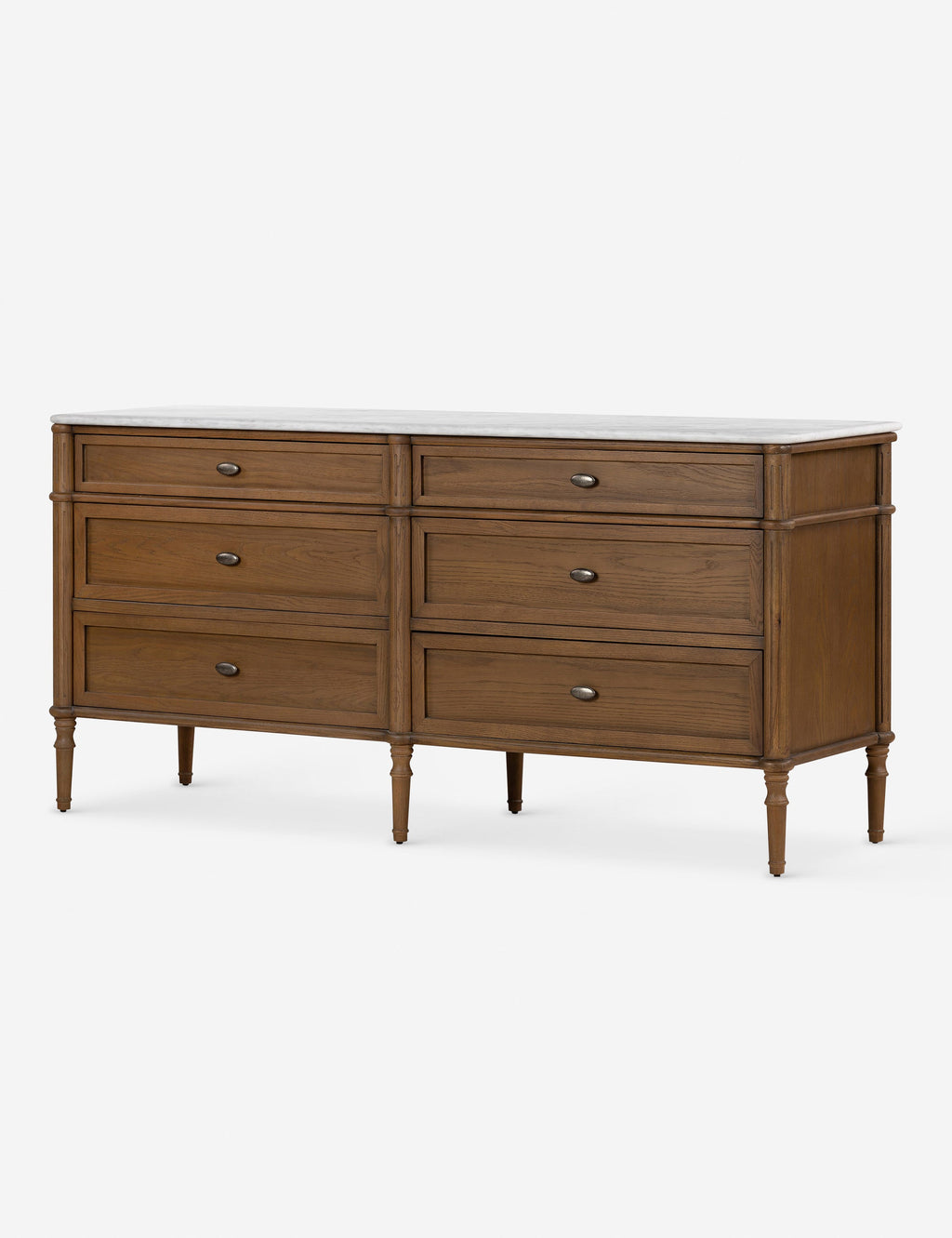 Commode à 6 tiroirs - Le style traditionnel rencontre l'attrait moderne dans cette commode d'inspiration européenne vintage
