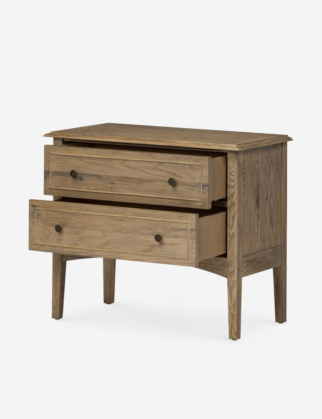 Table de chevet - Le chêne fumé et les lignes sur mesure confèrent à la table de chevet Archdale un look raffiné et la chaleur naturelle du grain du bois.