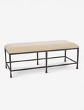 Banc - Meuble de transition idéal, ce banc robuste présente un cadre ouvert avec six pieds légèrement effilés et une finition en fer naturel pour une touche d'élégance.