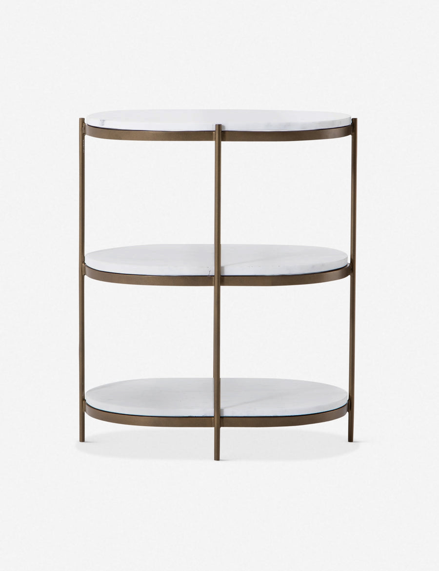 Table de chevet - Alliant le charme d'inspiration vintage au luxe moderne, cette table de chevet à trois niveaux apporte une touche sophistiquée à votre chambre