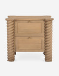 Table de chevet à 2 tiroirs - Cette table de chevet est une réinterprétation contemporaine de l'esthétique classique, se distinguant par ses pieds tournés complexes et