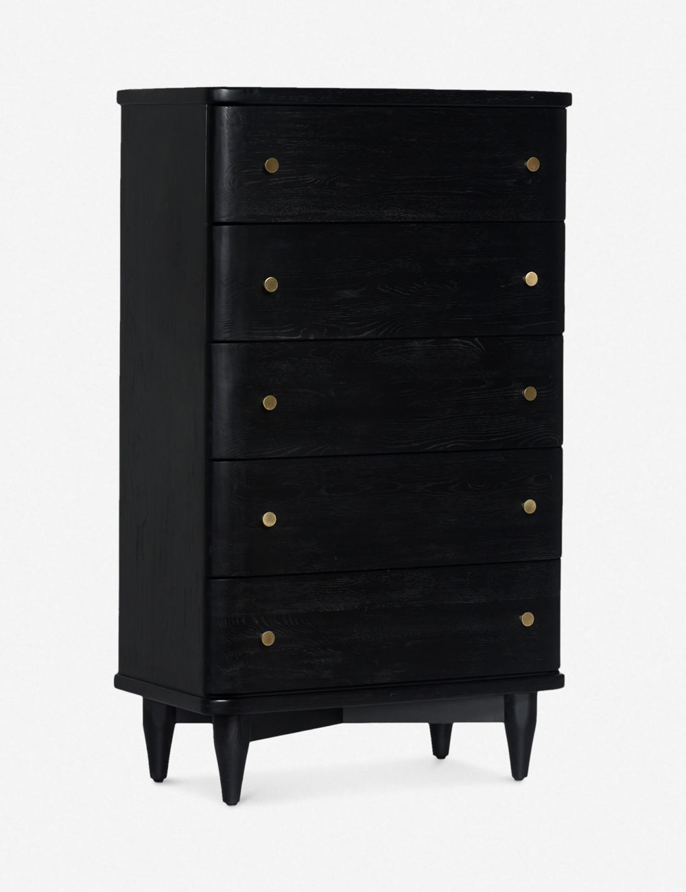 Commode à 5 tiroirs - Les lignes douces et sculptées de cette commode en chêne certifié FSC complètent la texture naturelle de son grain de bois.