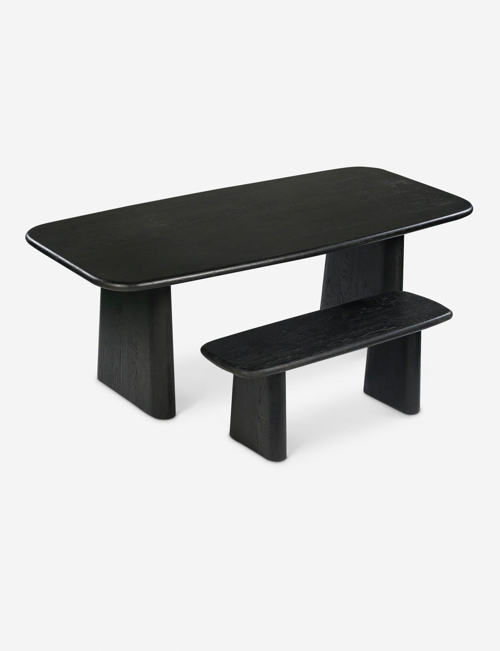 Banc - Dans un design en chêne épais, ce banc offre une silhouette élégante avec des grains de bois intéressants et des bords arrondis