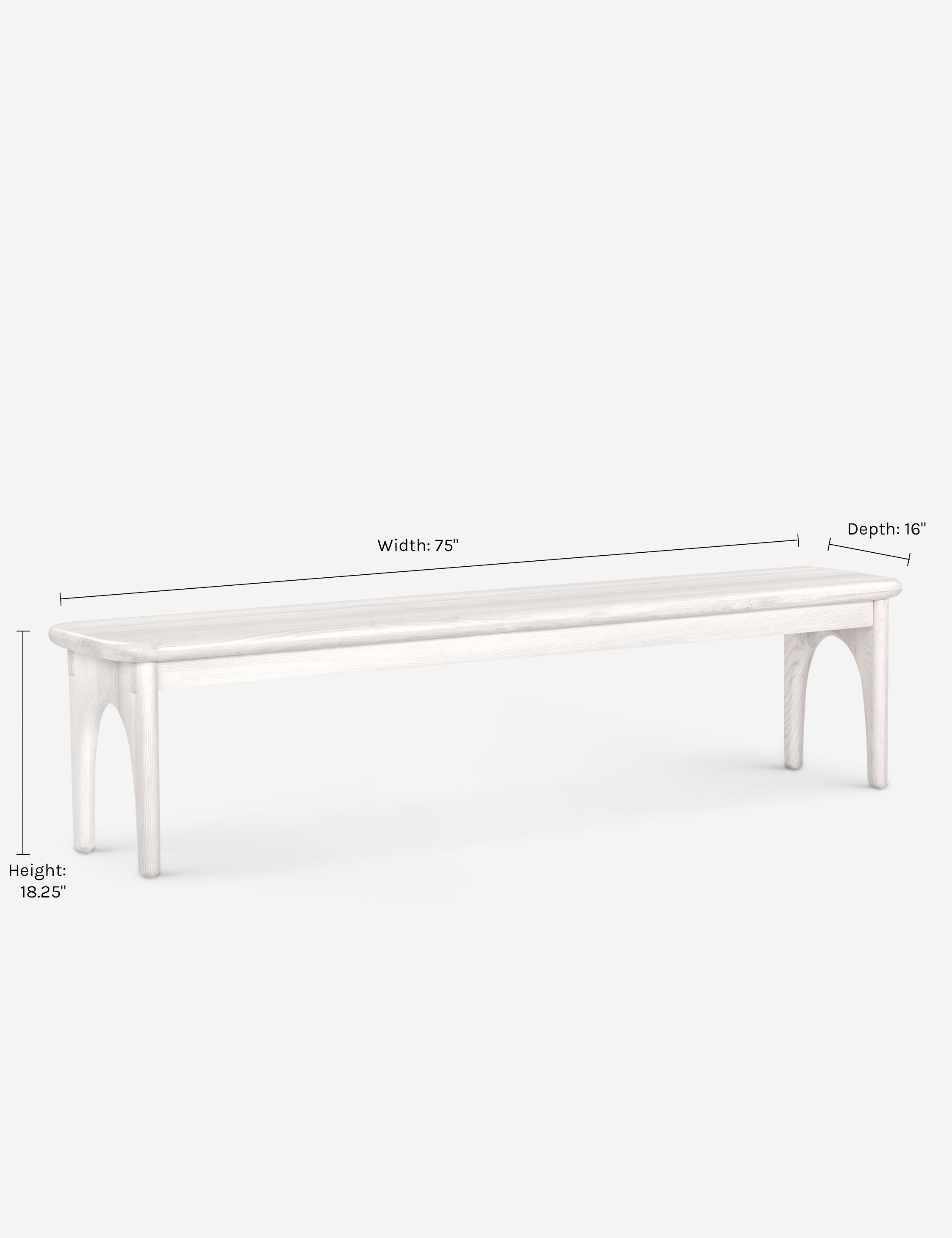 Banc - Des lignes architecturales et des bords arrondis confèrent à ce banc en bois de frêne un attrait doux et rustique.