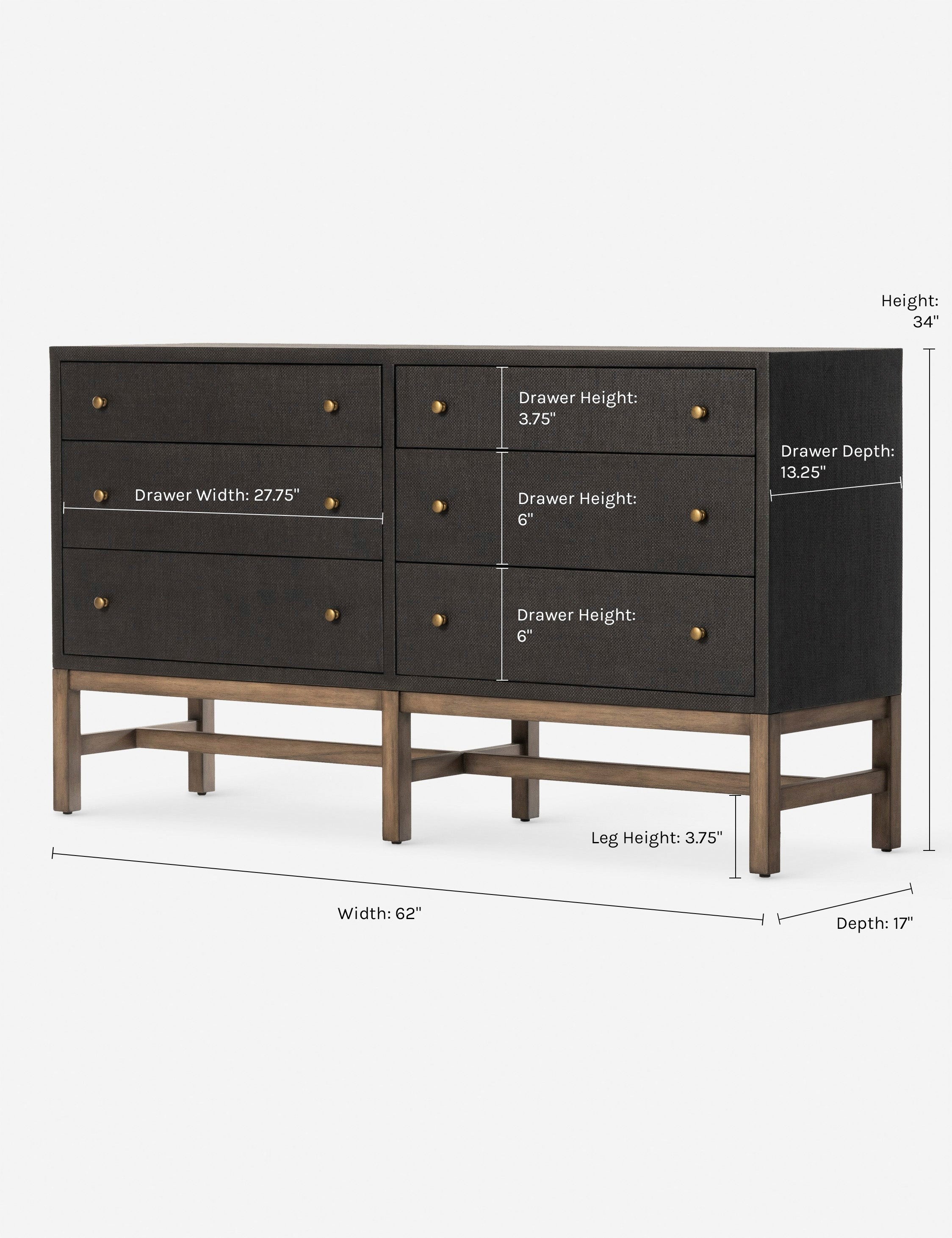 Commode - Cette commode en raphia tressé offre un impact textuel avec une silhouette nette et linéaire