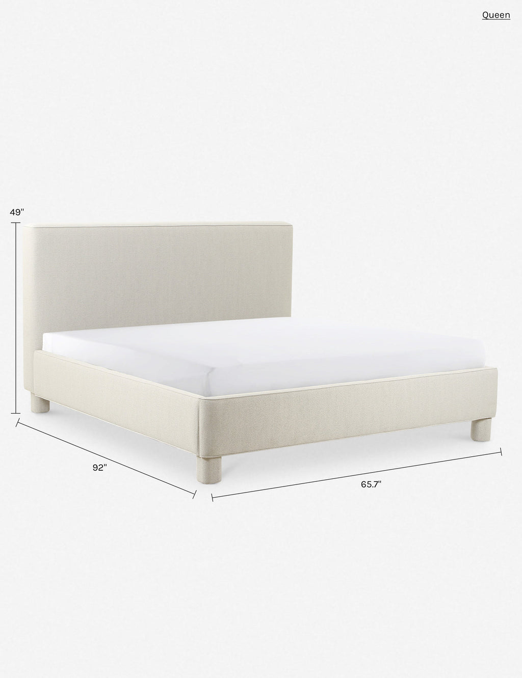 Lit plate-forme - Un caractère intemporel vous invite dans ce lit rembourré, doté d'une tête de lit moelleuse pour des moments de détente et de traverses douces qui ajoutent une