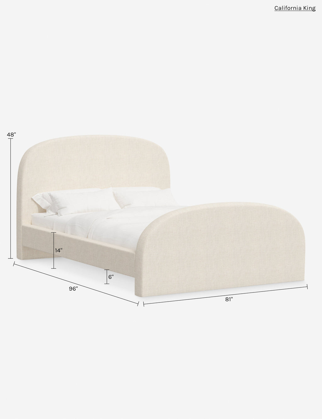 Lit plateforme - Le lit plateforme Bescond offre un confort ancré grâce à sa silhouette douce