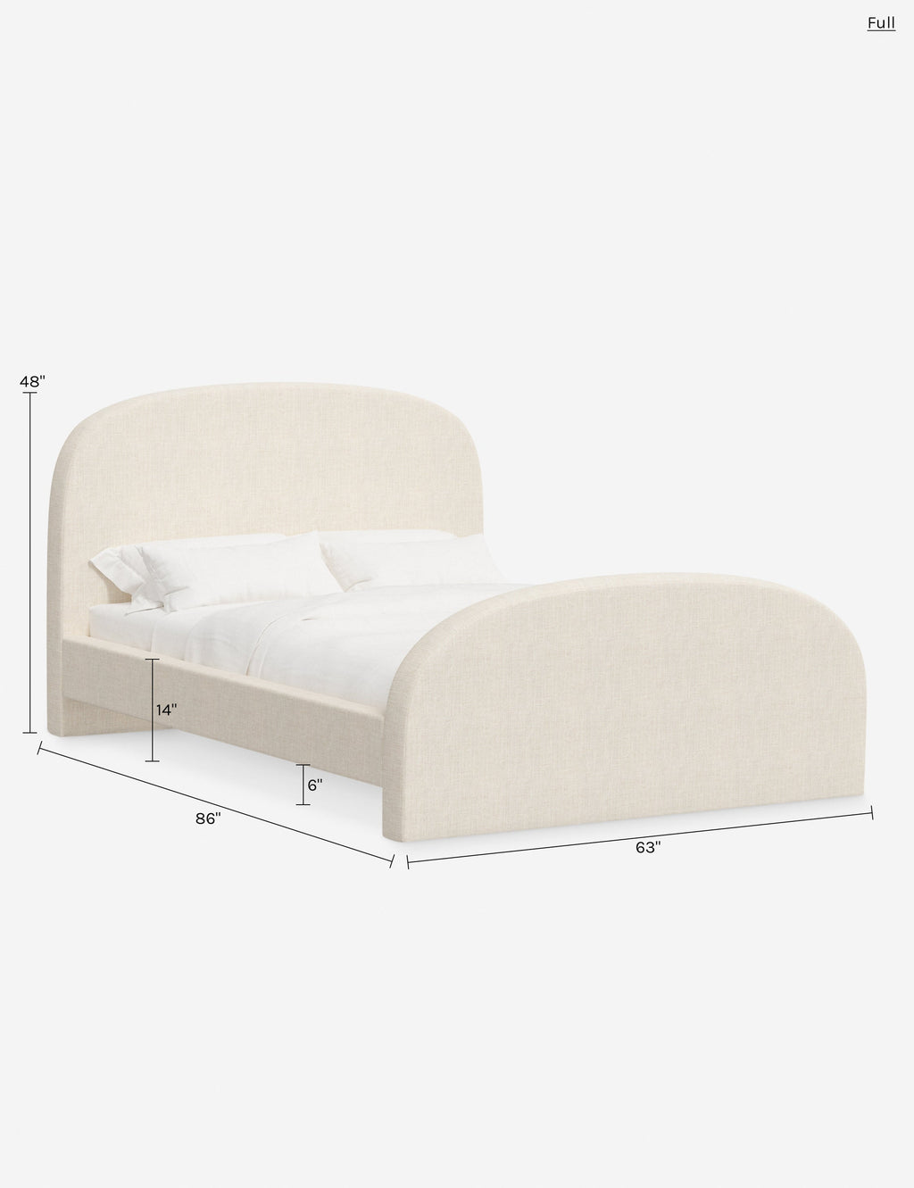 Lit plateforme - Le lit plateforme Bescond offre un confort ancré grâce à sa silhouette douce