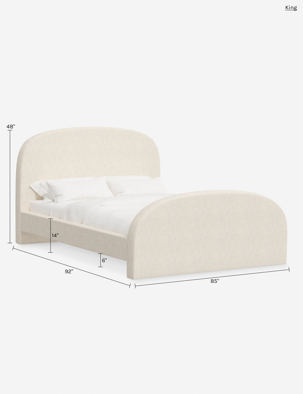 Lit plateforme - Le lit plateforme Bescond offre un confort ancré grâce à sa silhouette douce