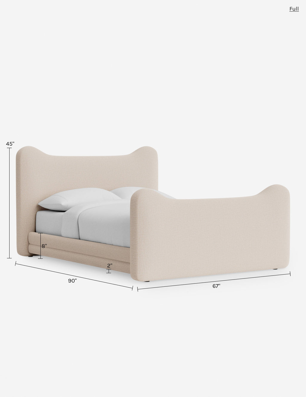 Lit plateforme - Dans le lit Briar, des lignes douces forment une silhouette raffinée à double couronne pour créer une profondeur sculpturale avec une touche de fantaisie