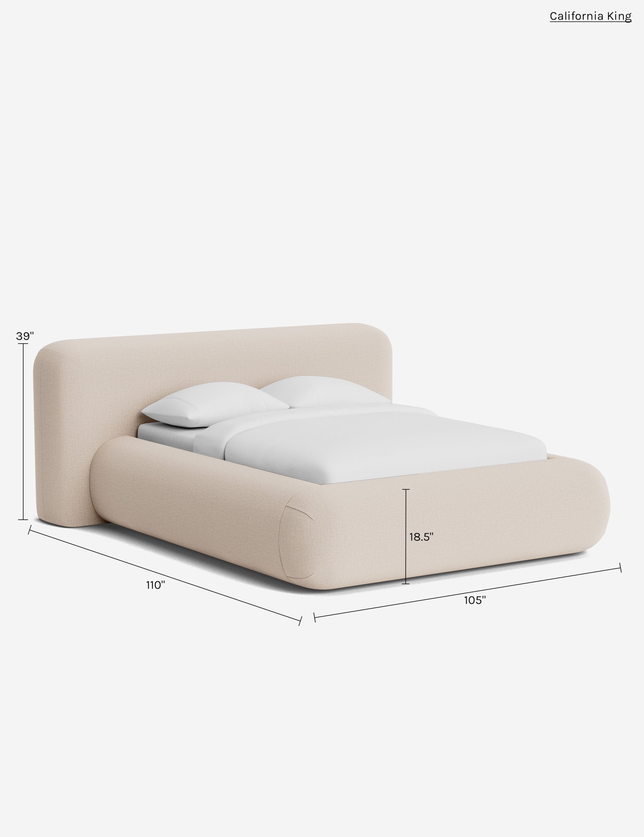 Lit plateforme arrondi - Notre lit se démarque par sa forme, avec une silhouette sculpturale qui vous invite à vous y lover