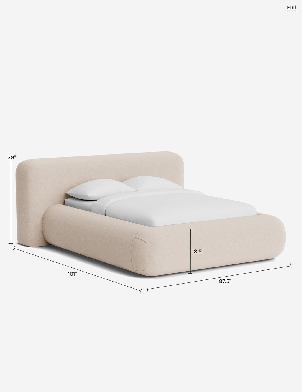 Lit plateforme arrondi - Notre lit se démarque par sa forme, avec une silhouette sculpturale qui vous invite à vous y lover