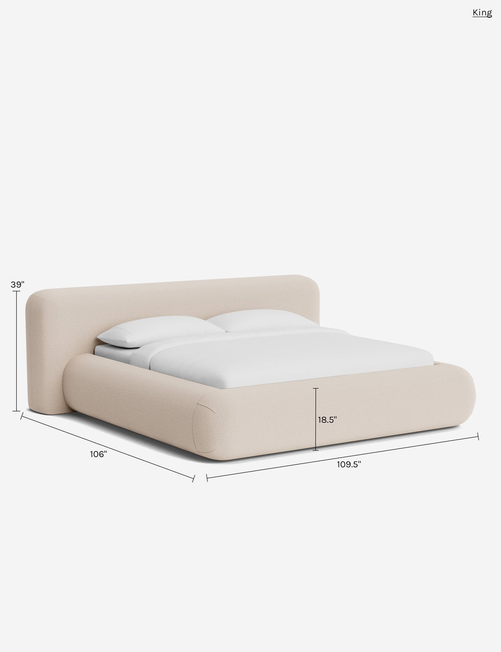 Lit plateforme arrondi - Notre lit se démarque par sa forme, avec une silhouette sculpturale qui vous invite à vous y lover