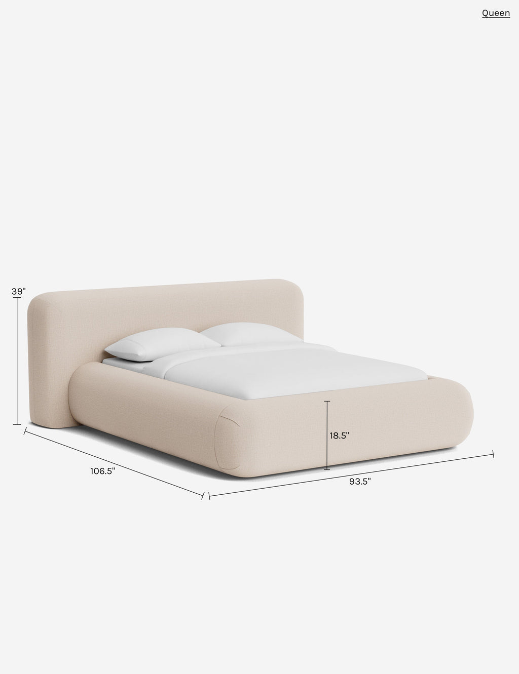 Lit plateforme arrondi - Notre lit se démarque par sa forme, avec une silhouette sculpturale qui vous invite à vous y lover