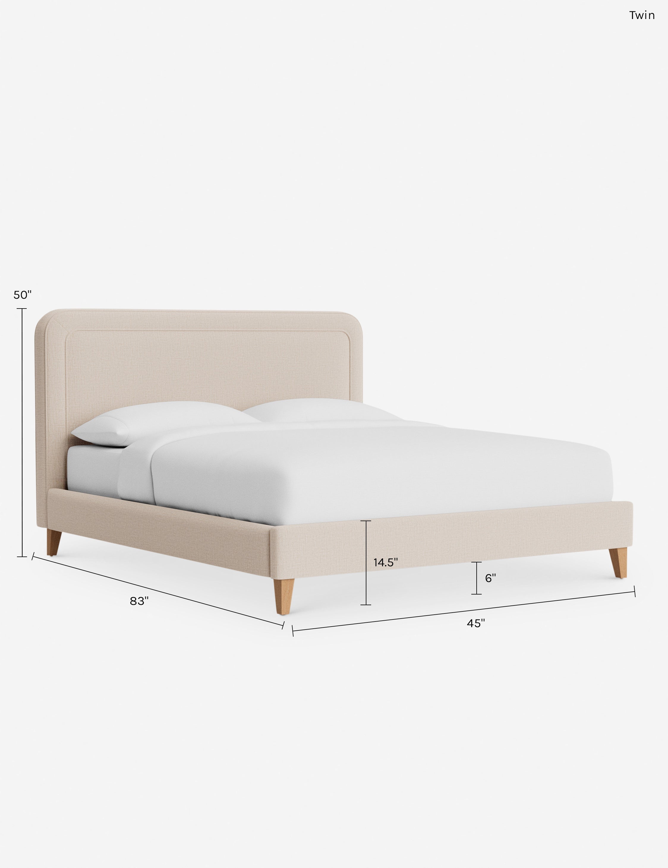 Lit - Avec ses lignes épurées et son cadre rembourré, le lit offre un look à la fois élégant et accueillant