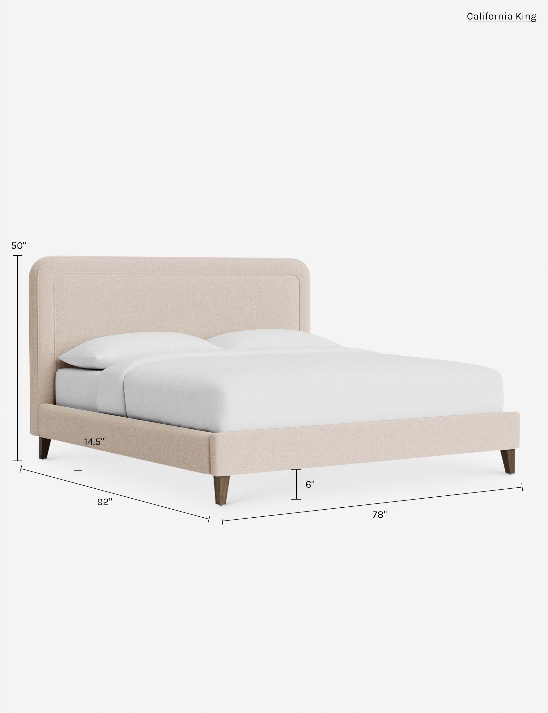 Lit - Avec ses lignes épurées et son cadre rembourré, le lit offre un look à la fois élégant et accueillant