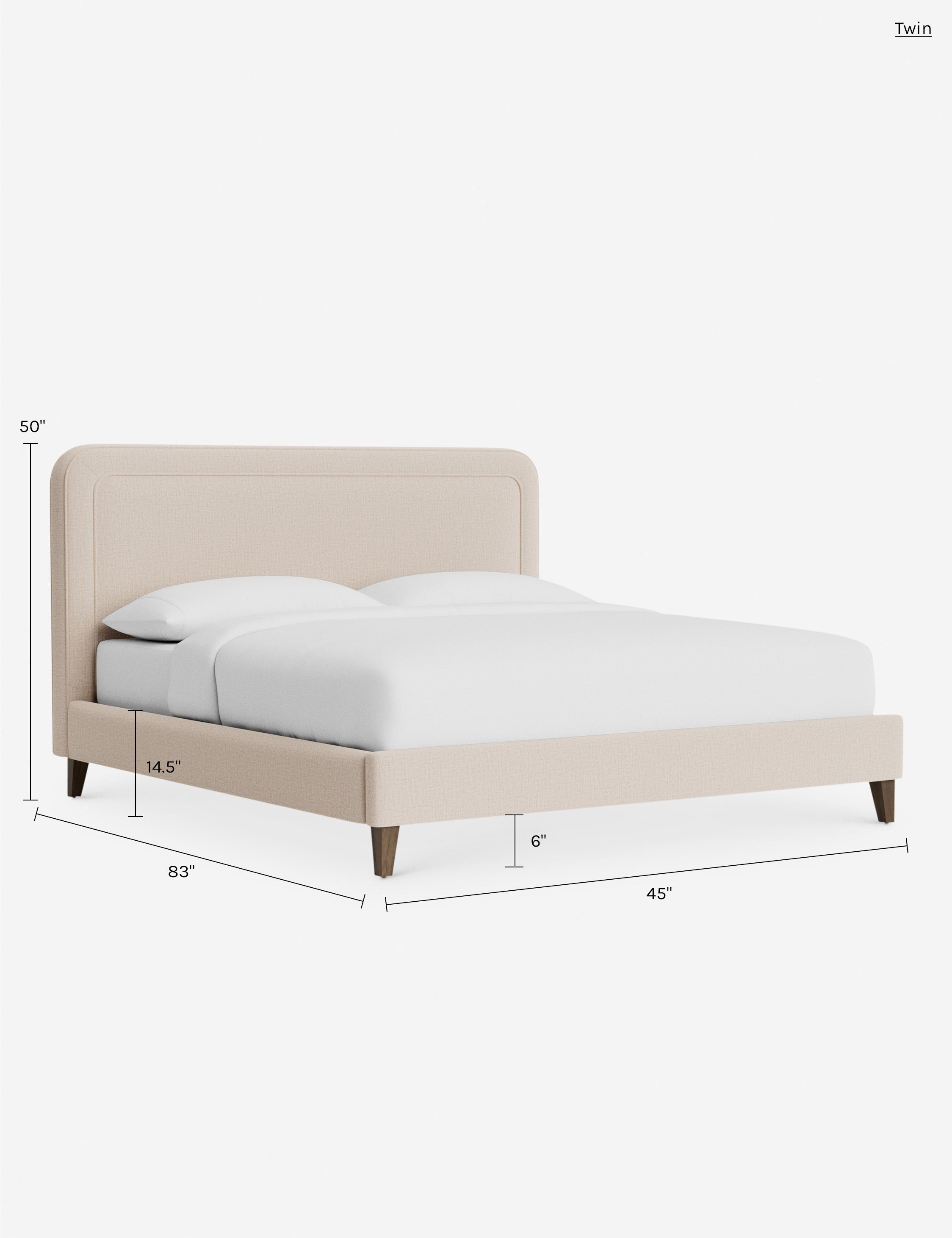 Lit - Avec ses lignes épurées et son cadre rembourré, le lit offre un look à la fois élégant et accueillant