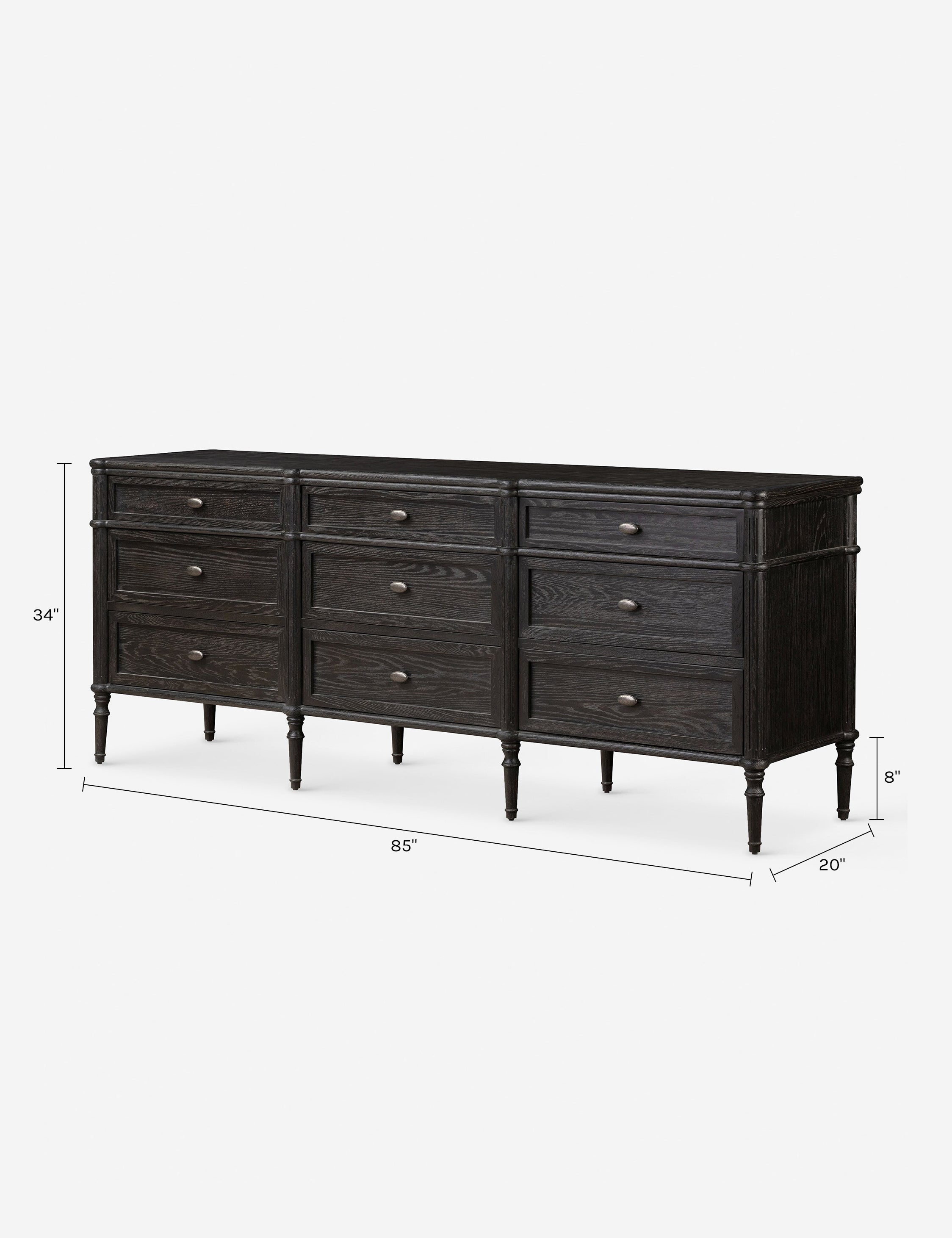 Commode à 9 tiroirs - Le style traditionnel rencontre l'attrait moderne dans cette commode d'inspiration européenne vintage