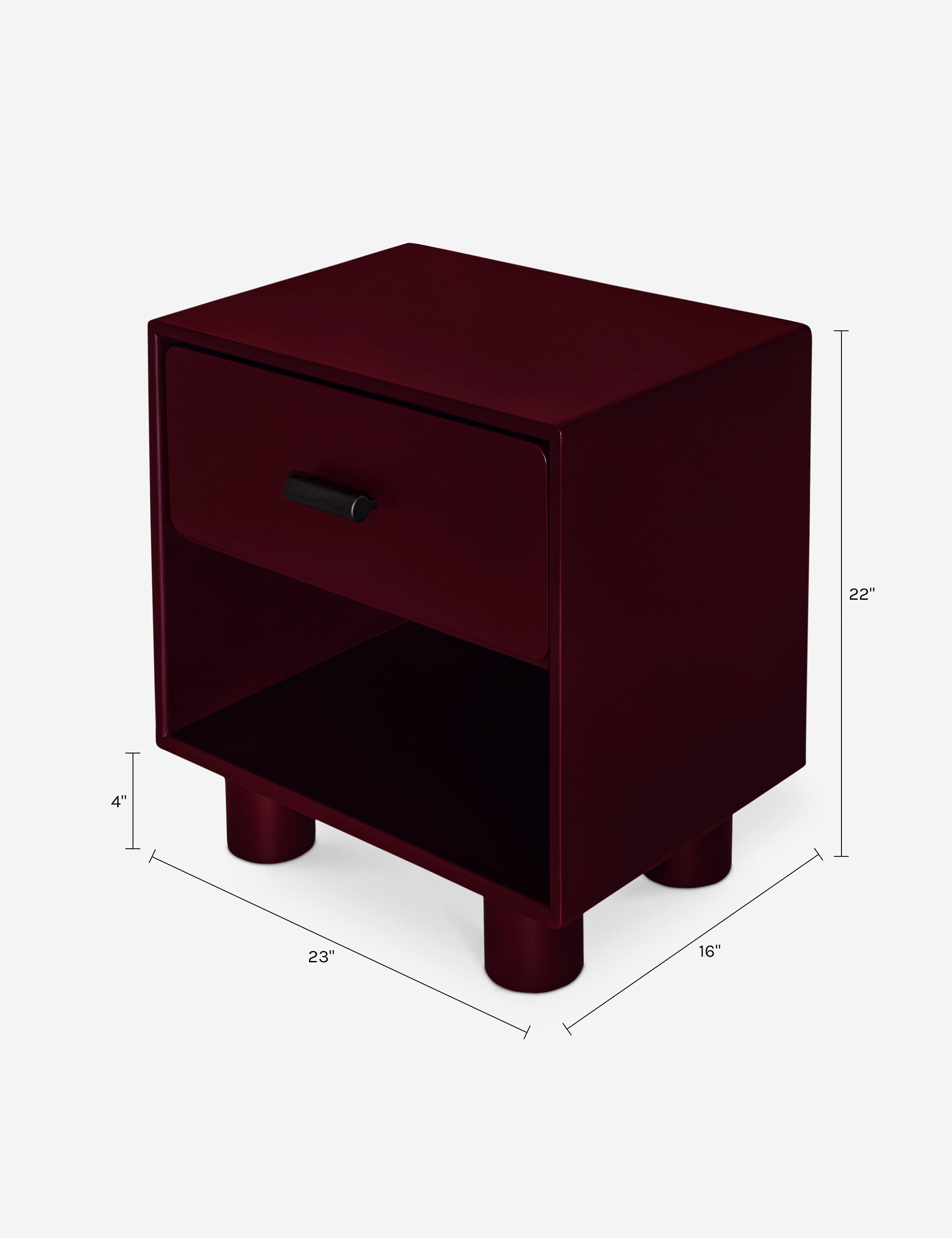 Table de chevet - La table de chevet apporte des couleurs vives aux lignes épurées pour une chambre à coucher simplifiée