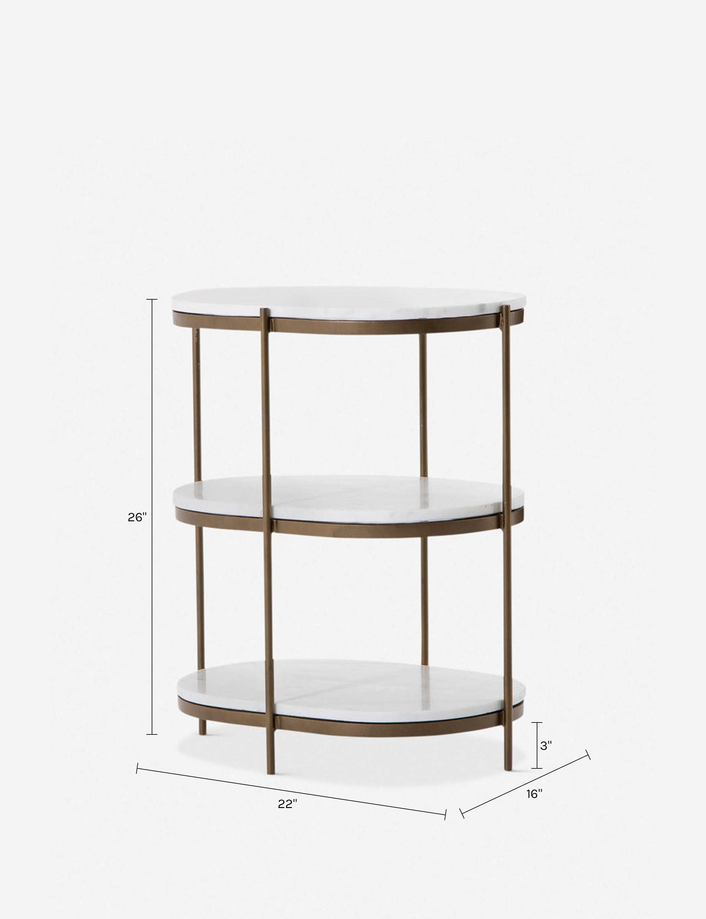 Table de chevet - Alliant le charme d'inspiration vintage au luxe moderne, cette table de chevet à trois niveaux apporte une touche sophistiquée à votre chambre