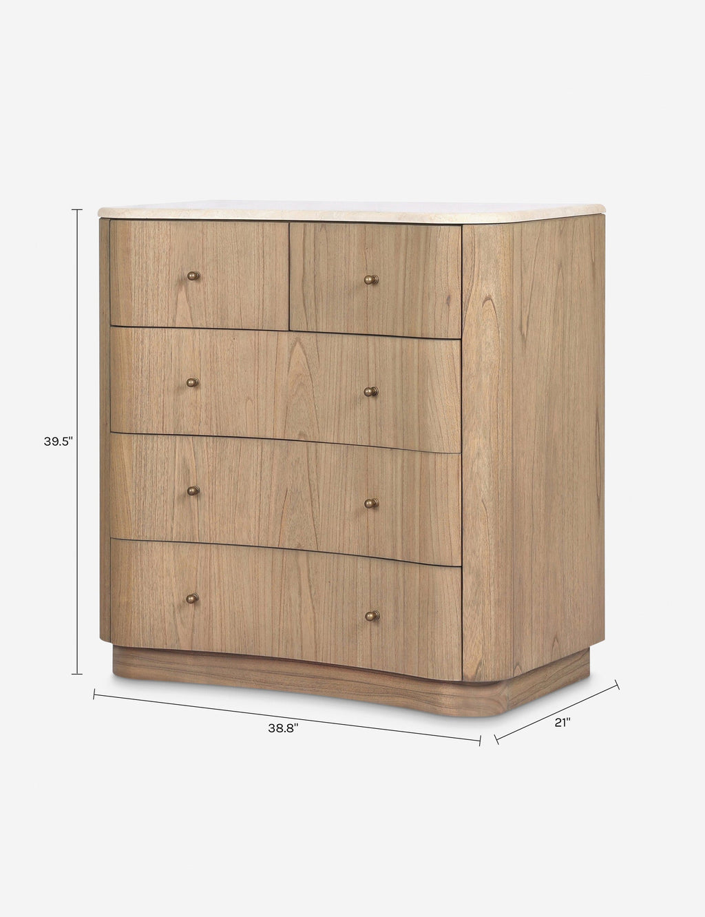 Commode à 5 tiroirs - Cette commode haute apporte des formes sculpturales et une texture organique à votre aménagement