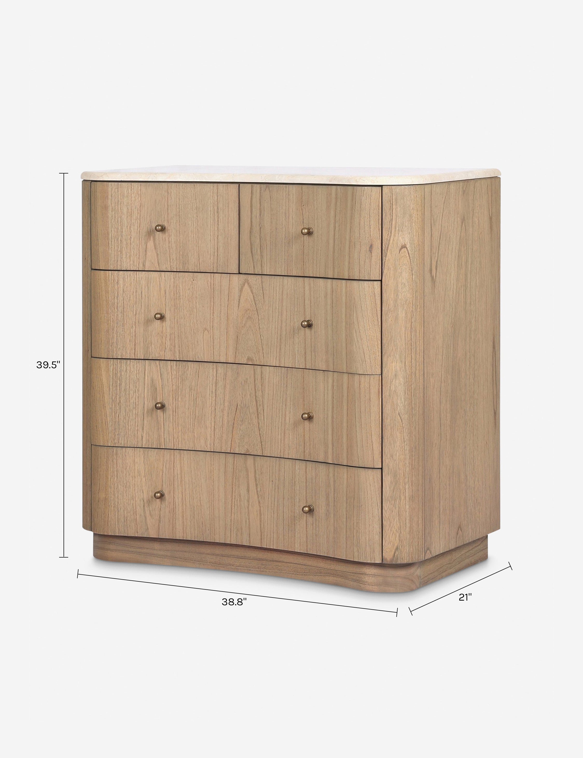 Commode à 5 tiroirs - Cette commode haute apporte des formes sculpturales et une texture organique à votre aménagement