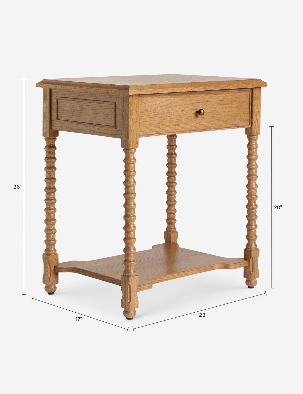 Table d'appoint - Le détail tourné en fuseau est la marque de fabrique de cette table d'appoint de la collection exclusive pour Lulu and Georgia