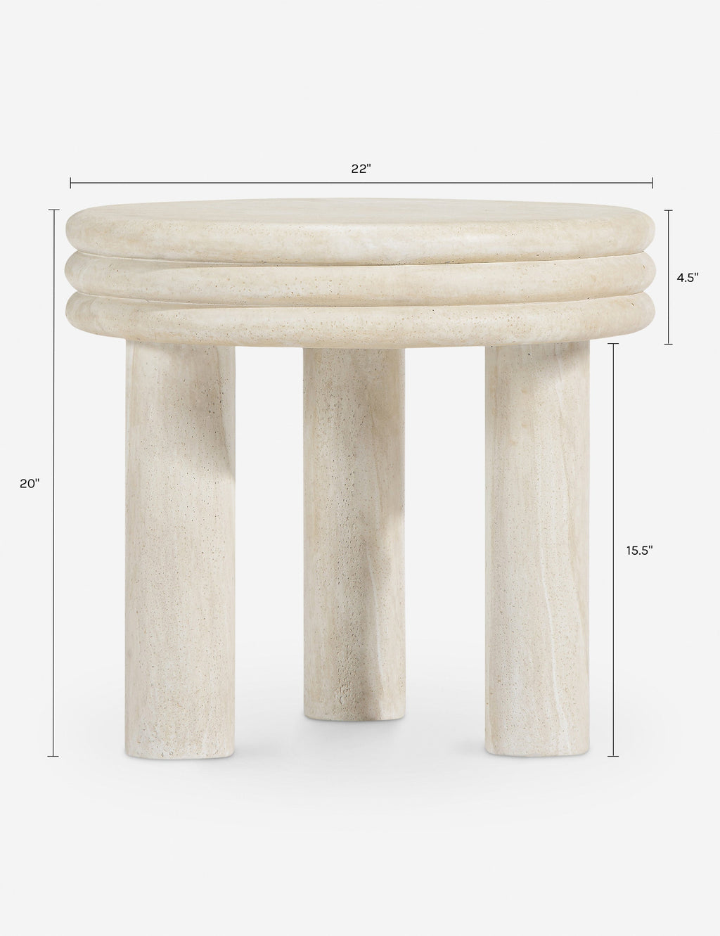 Table d'appoint ronde - Compacte mais remarquable, la table d'appoint Roma présente un plateau à plusieurs niveaux reposant sur de solides pieds colonnes