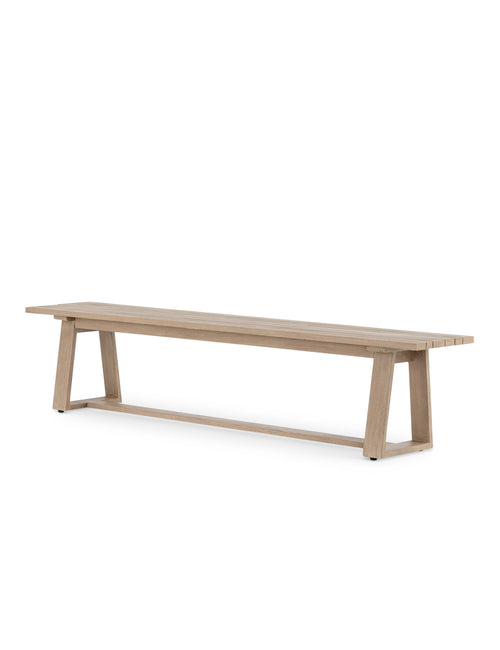 / Banc d'extérieur - Les lignes épurées et angulaires de ce banc évoquent une simplicité scandinave chaleureuse.