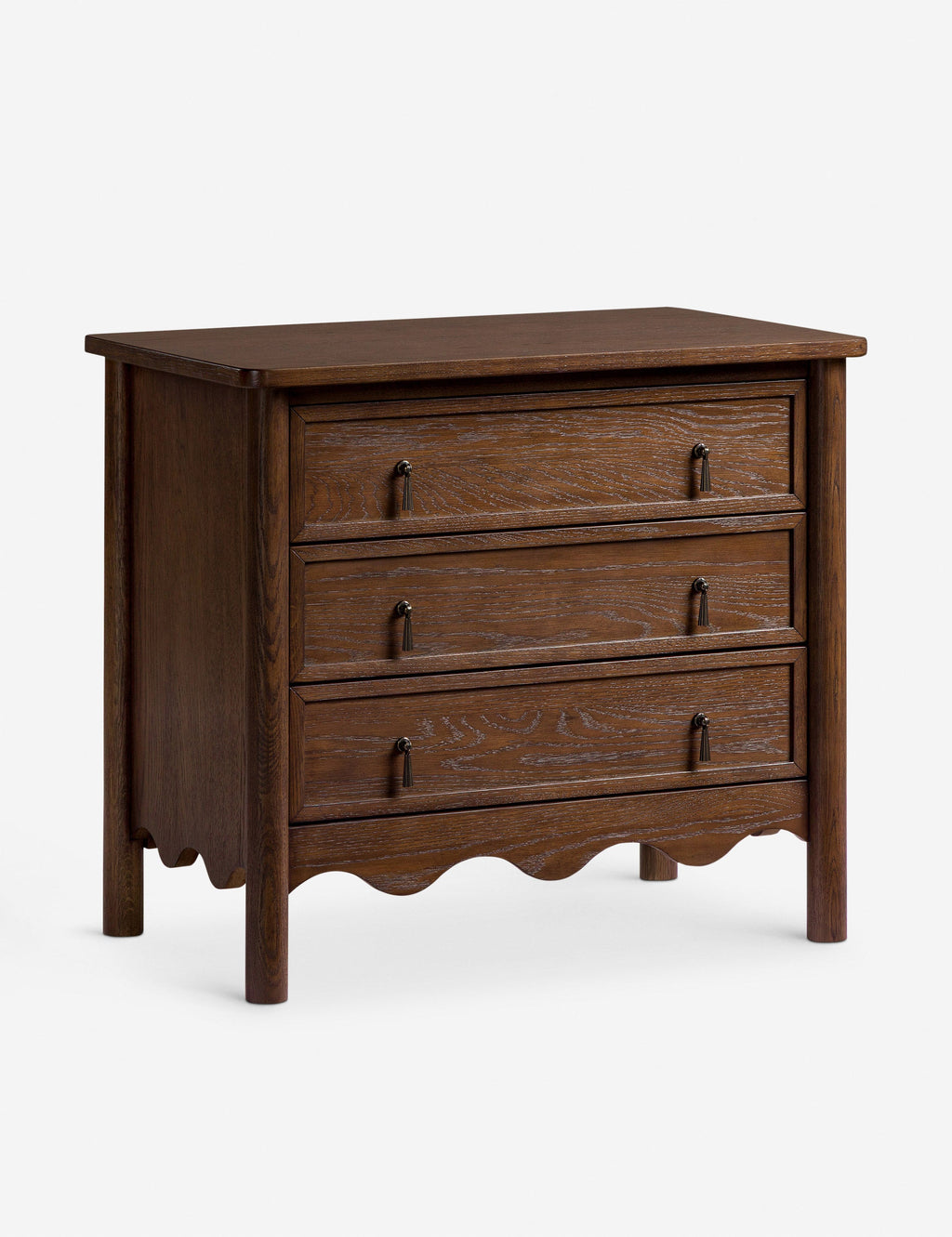 Table de chevet à 3 tiroirs - allie des détails classiques à une silhouette légèrement ajustée