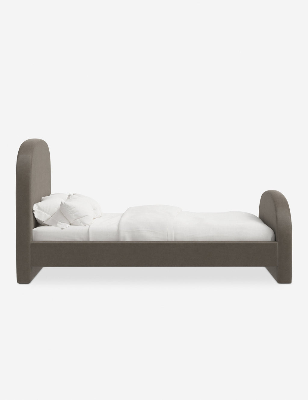 Lit plateforme - Le lit plateforme Bescond offre un confort ancré grâce à sa silhouette douce