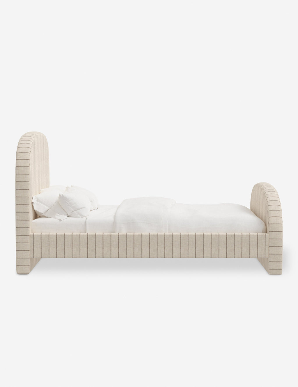 Lit plateforme - Le lit plateforme Bescond offre un confort ancré grâce à sa silhouette douce