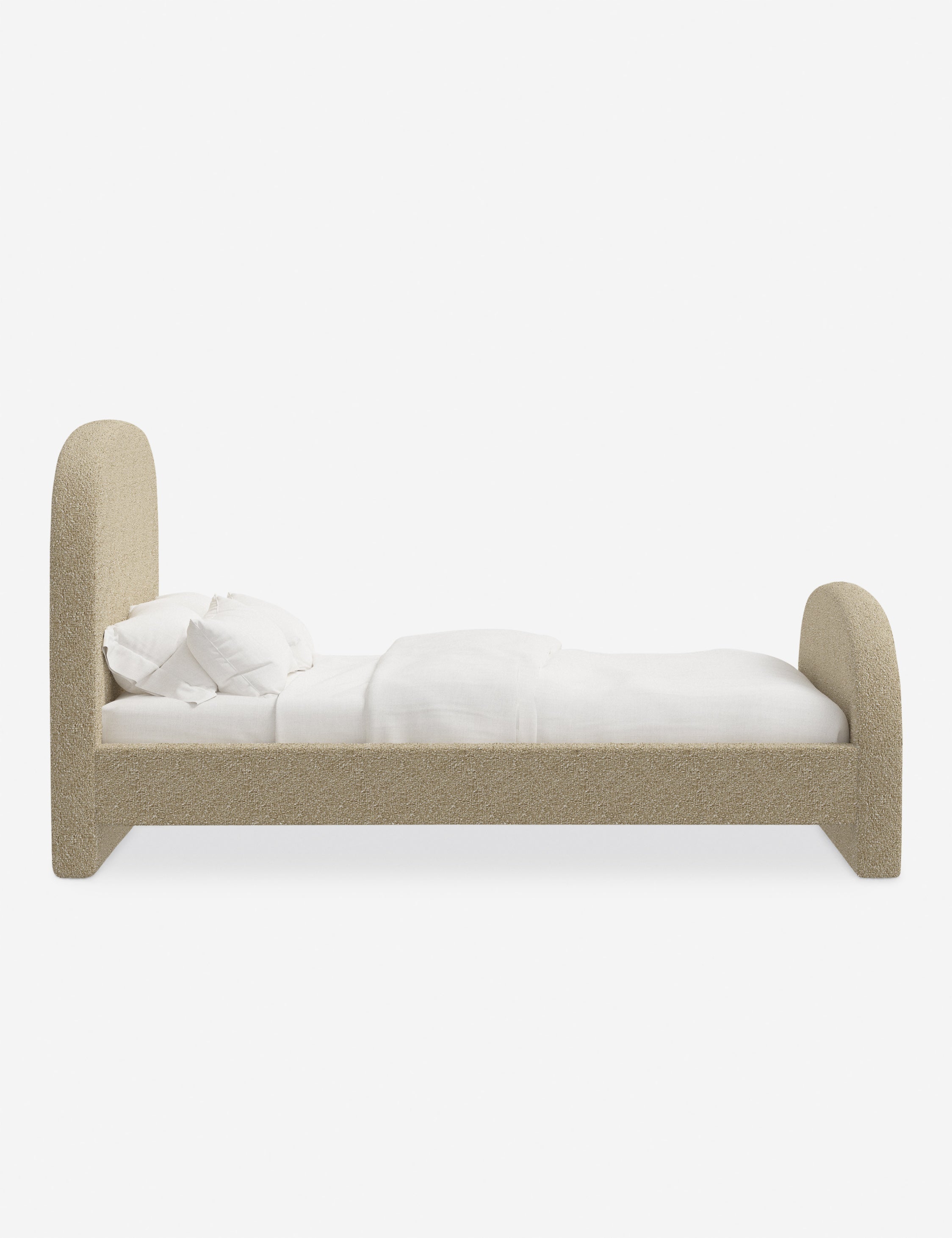 Lit plateforme - Le lit plateforme Bescond offre un confort ancré grâce à sa silhouette douce