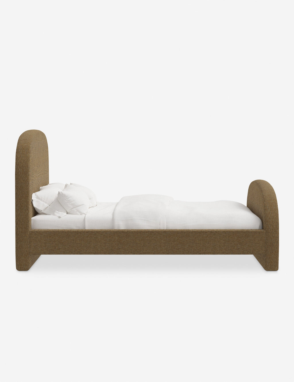 Lit plateforme - Le lit plateforme Bescond offre un confort ancré grâce à sa silhouette douce
