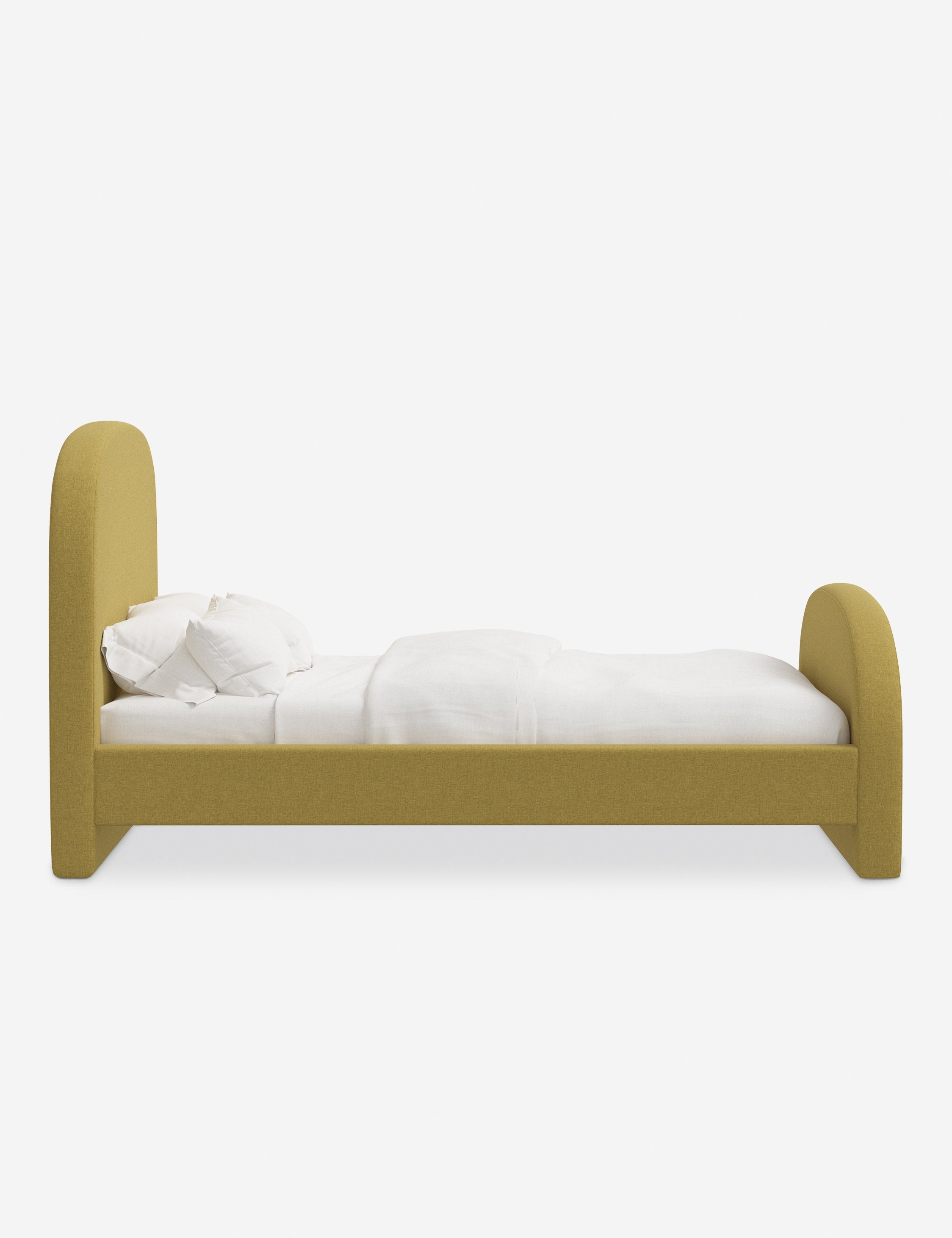 Lit plateforme - Le lit plateforme Bescond offre un confort ancré grâce à sa silhouette douce