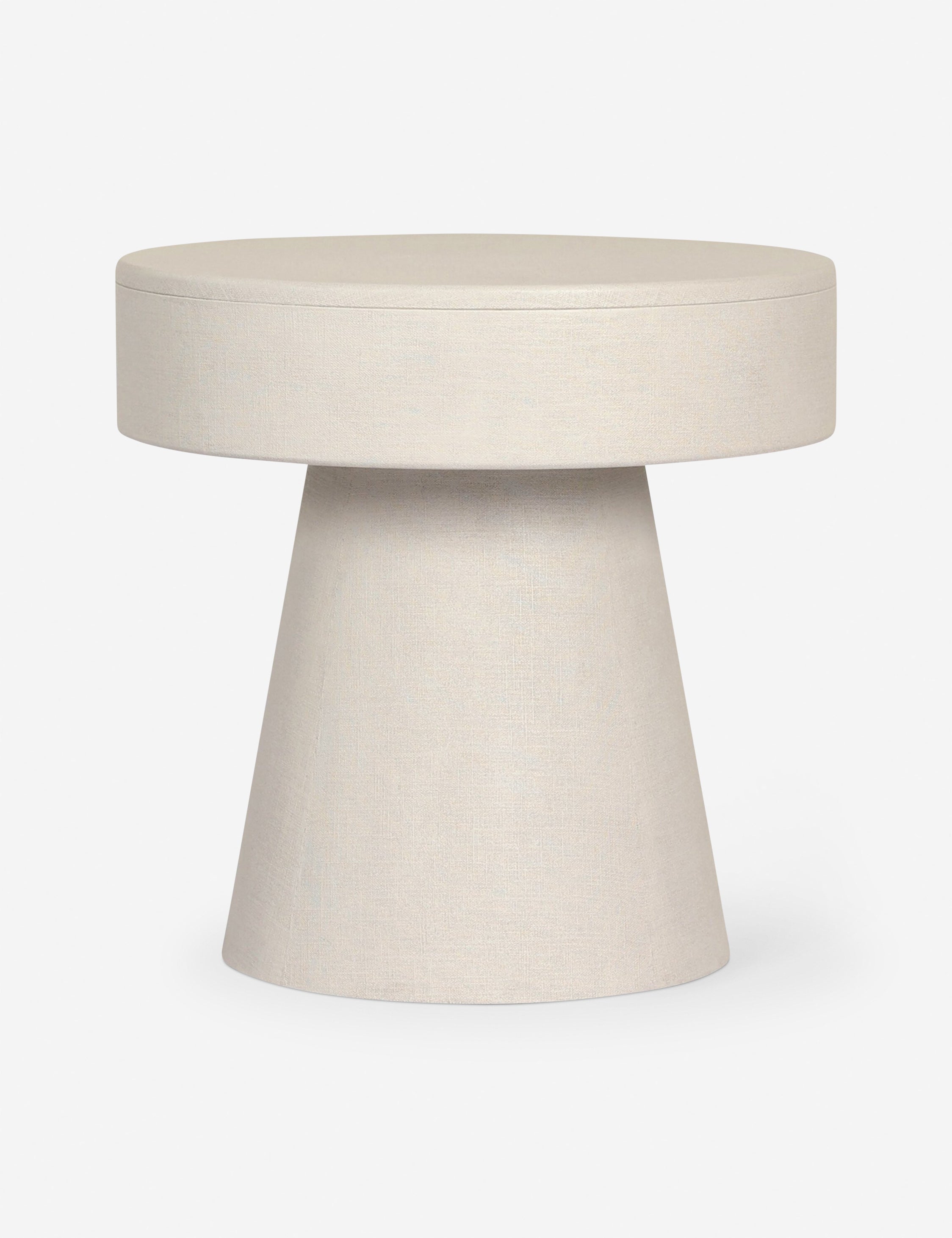 Table de chevet - Avec sa silhouette chic et son revêtement en lin peint, la table de chevet allie charme et touche de modernité
