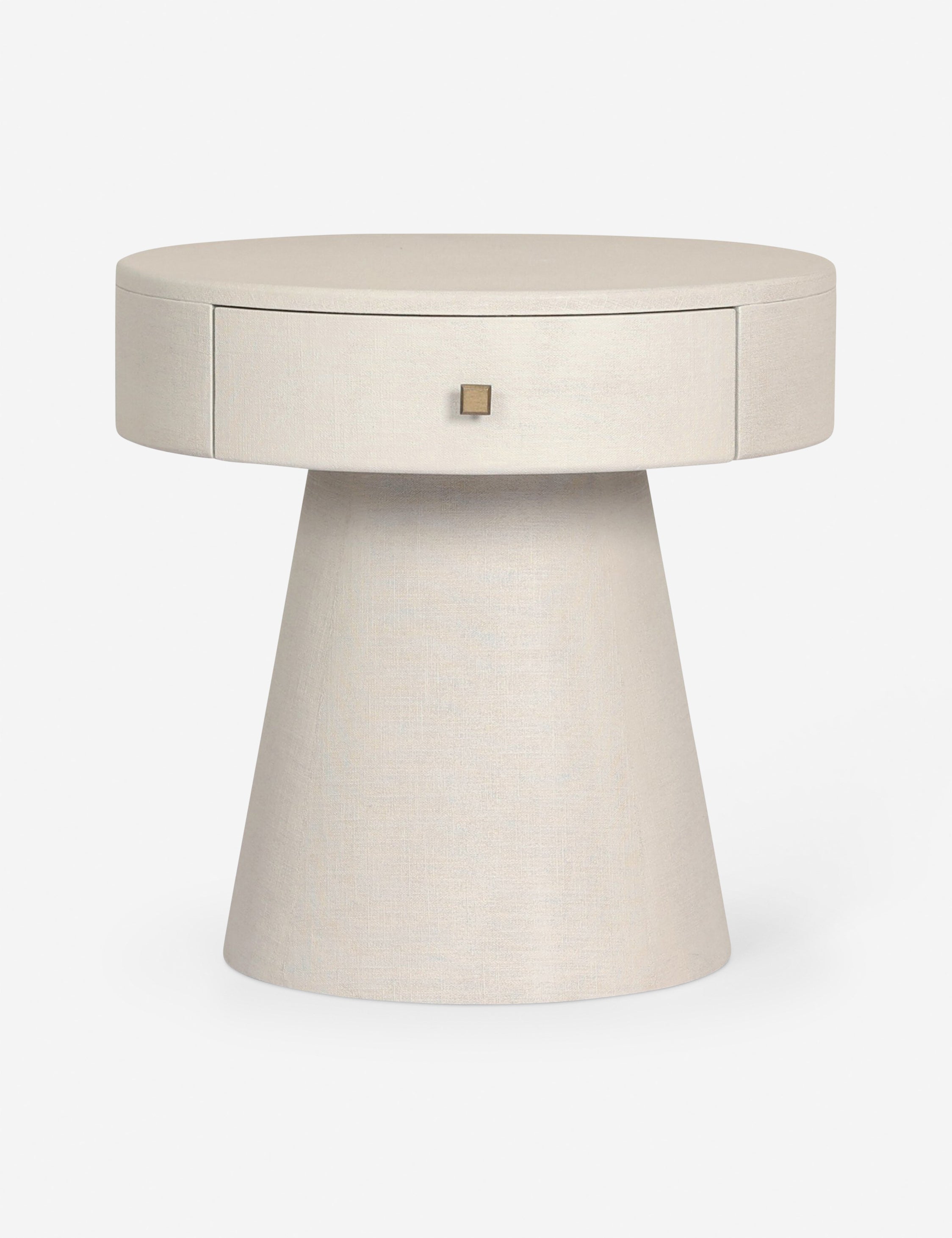 Table de chevet - Avec sa silhouette chic et son revêtement en lin peint, la table de chevet allie charme et touche de modernité