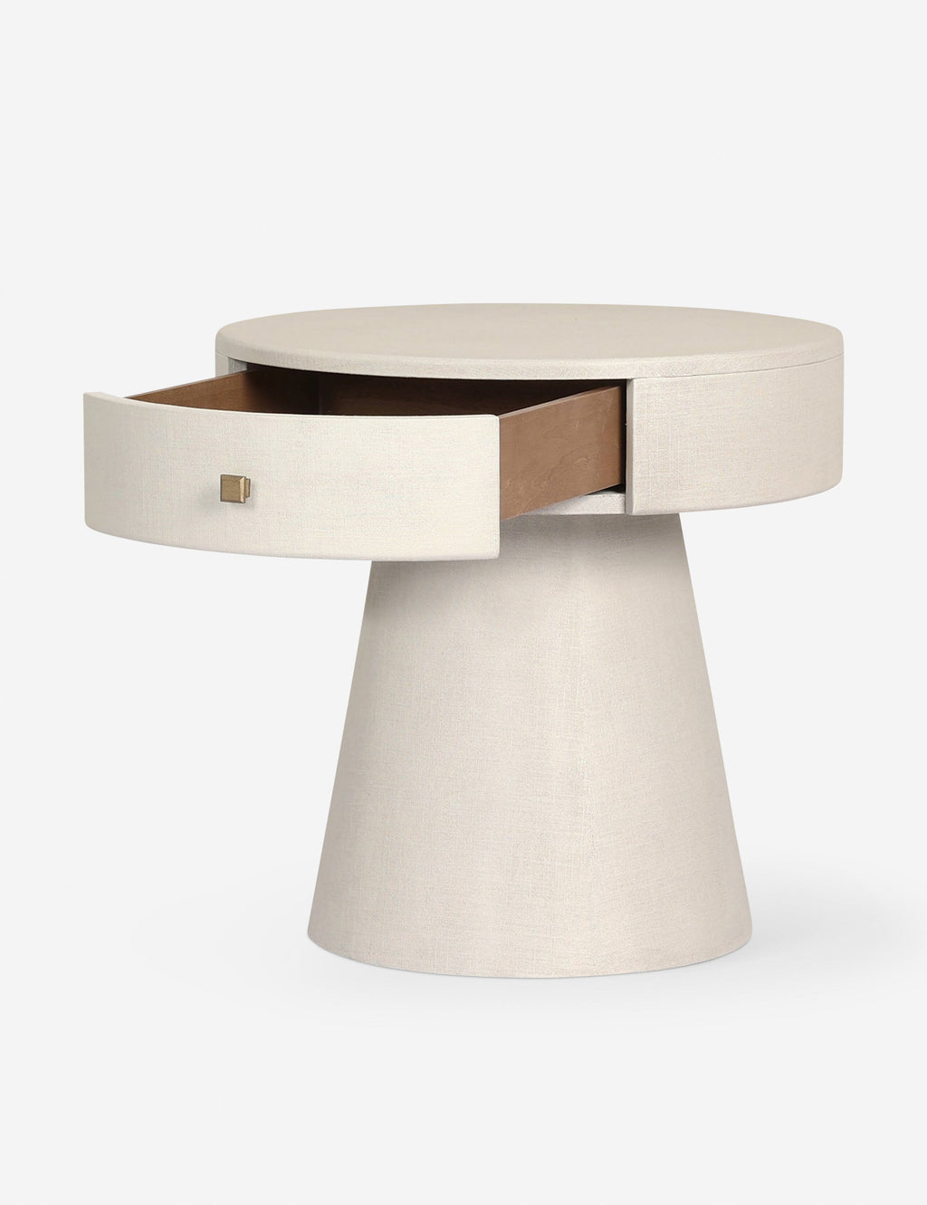 Table de chevet - Avec sa silhouette chic et son revêtement en lin peint, la table de chevet allie charme et touche de modernité